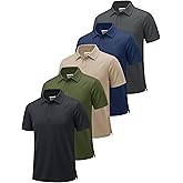 MAGCOMSEN 5 Pack Mens Polo Shirts Short Sleeve Dry Fit Moisture Wicking Golf Polos Performance Casual Collared Shirts