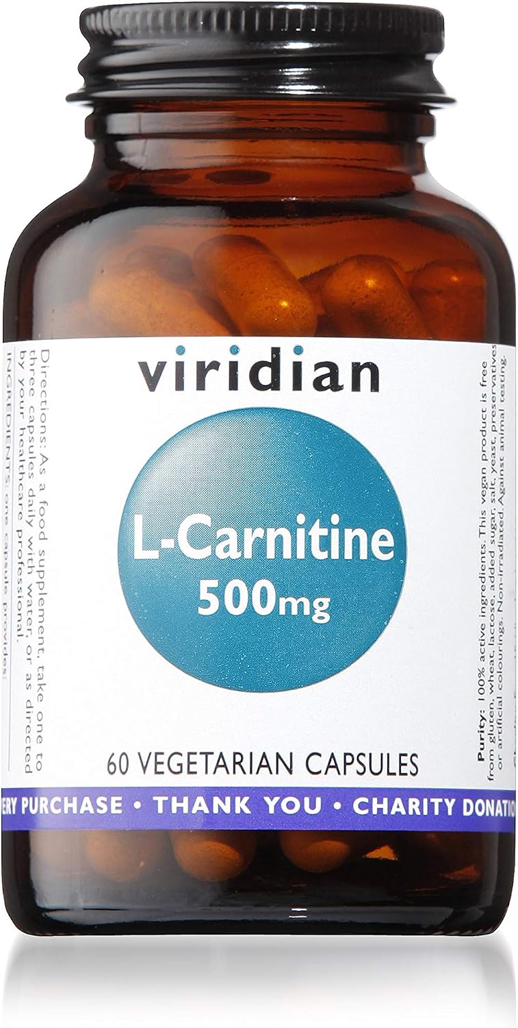 Viridian - L-Carnitine 500mg - 60 Veg Capsules, Vegan, 60 count (Pack of 1)