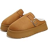 Sgadabe Women's Platform Fur-lined Slippers, Short Ankle Snow Boots Comfortable Slip-on Winter Mini Boots for Indoor/Outdoor Use