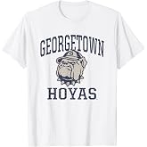 Elite Authentics Georgetown Hoyas Vintage Unisex-Youth White Cotton Rayon T-Shirt, Small, Short Sleeve, Crew Neck, Collarless, Straight Hem, Logo, Game, Vacation, Kids