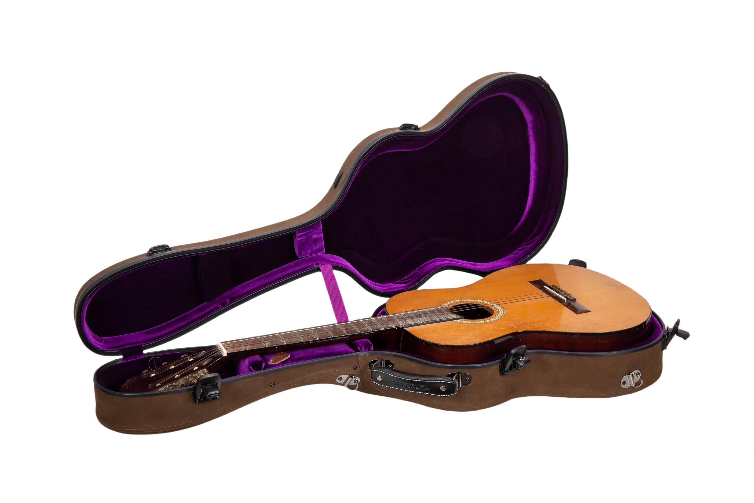 Crossrock 4/4 Size Flamenco Classical Guitar Case | Vintage Brown Leather Finish, TSA Lock, Hygrometer, Backpack Straps – Lightweight Travel-Ready Hardshell (CRF5030CBRL)