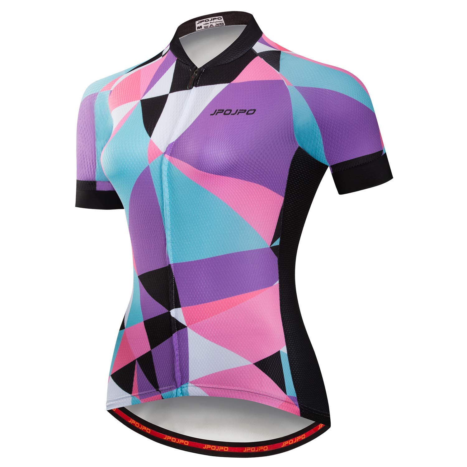 PSPORT Women's Cycling Jersey, Short Sleeve and Bike Clothing Reflective 3-Pockets S-3XL