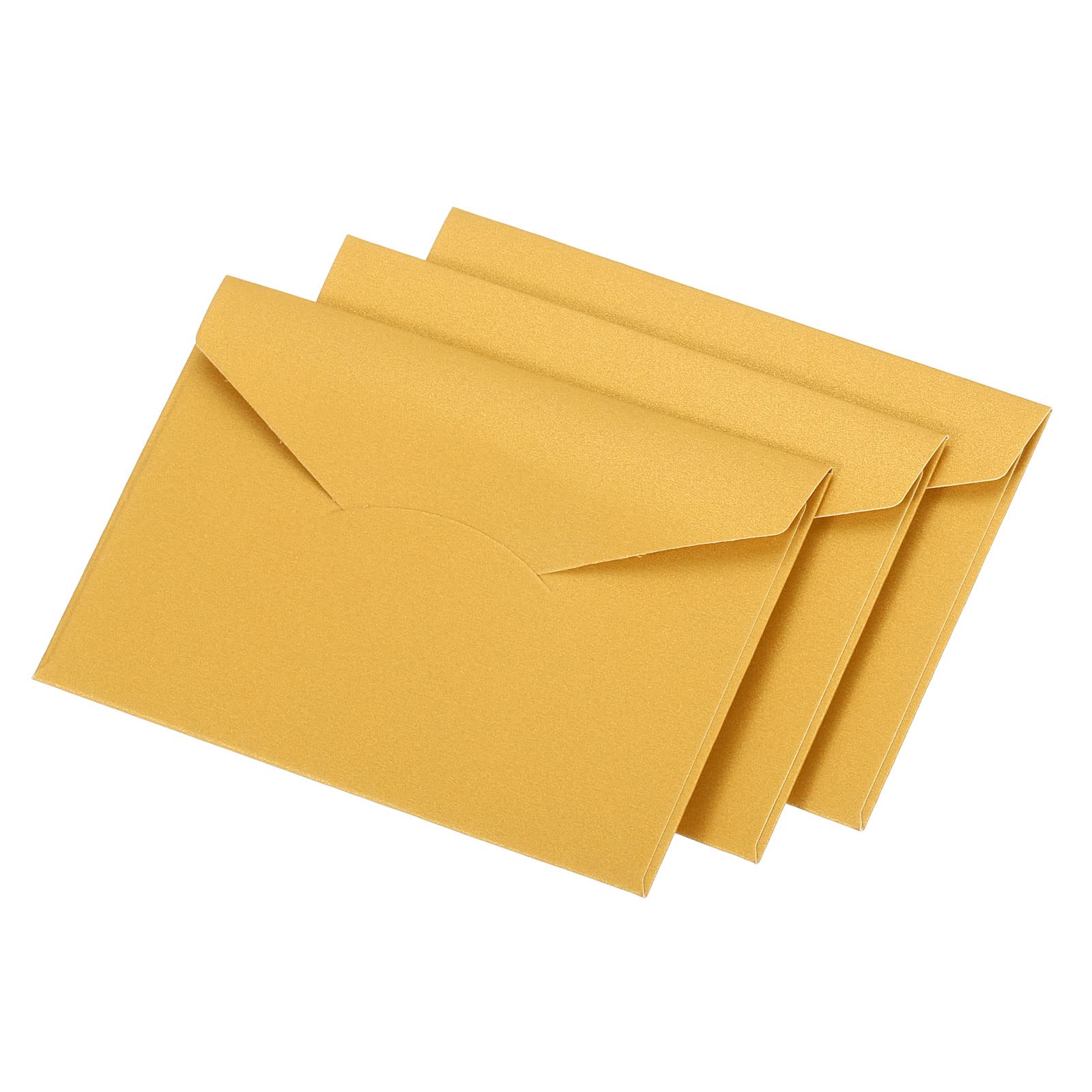 YOKIVE 50 Pack V Flap Invitation Envelopes, Gift Card Envelope | Assorted Color Mailing Envelope, Great for Business Weddings(Golden)