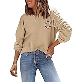 ReachMe Womens Smile Face Sweatshirt Cute Trendy Graphic Sweatshirts Casual Loose Long Sleeve Crewneck Pullover Tops