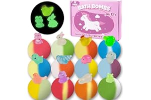 DOVIPE Bath Bombs for Kids, 12 Pcs Bath Bombs with Glow in The Dark Animal Surprise Inside, Handmade Organic Bubble Bath Ball Gift Set for Boys and Girls, Gift for Birthday Christmas Easter