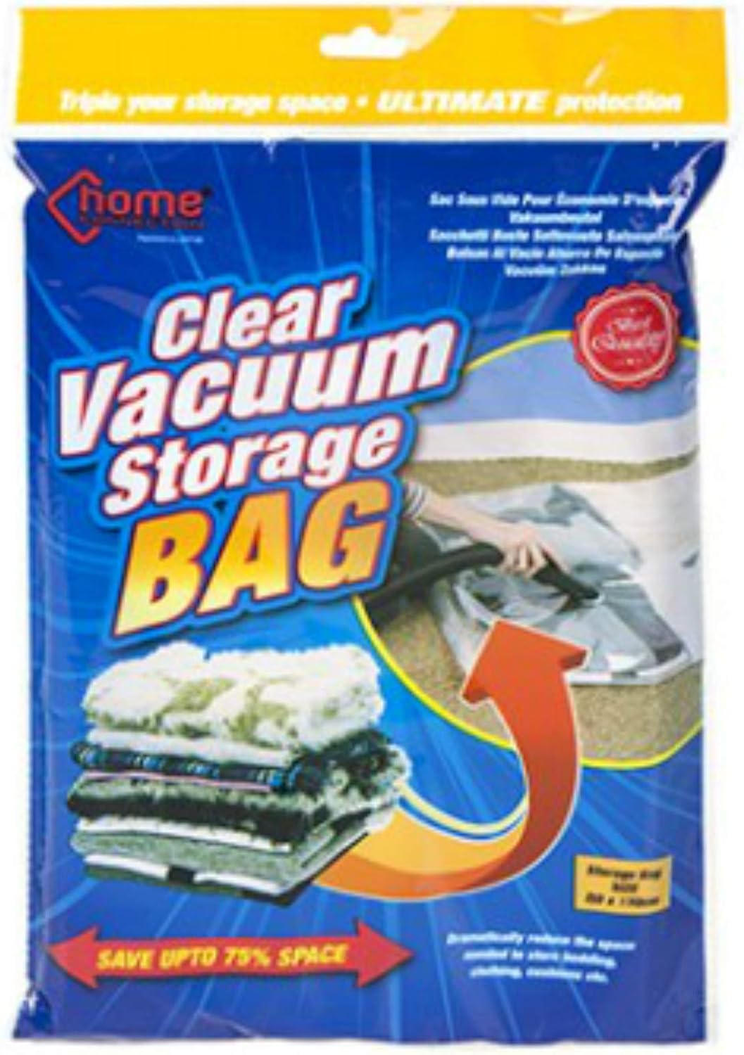 PMS CLEAR VACUUM STORAGE BAG 80 X 110CM IN PRINTED BAG, 80 x 110 cms
