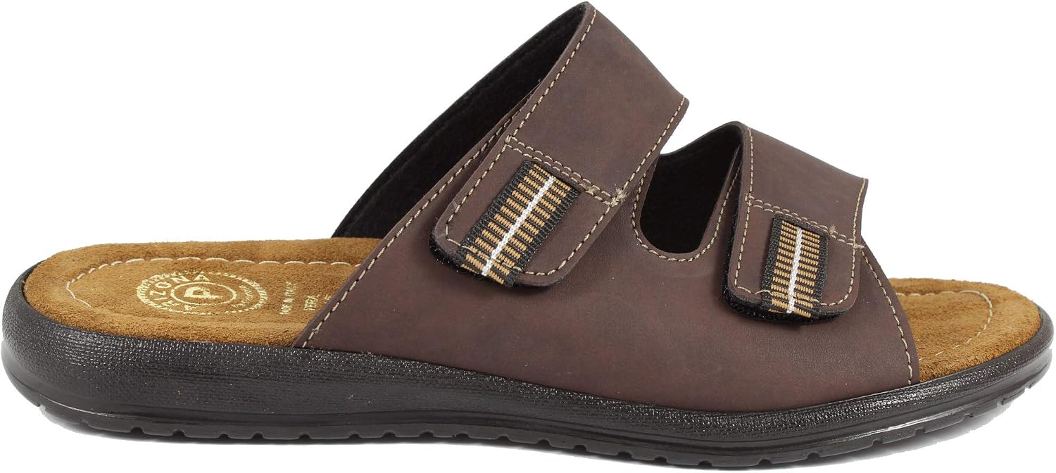 CIABATTE PANTOFOLE UOMO aperte plantare in vera pelle imbottito tomaia  fascia EUR 19,90 - PicClick IT