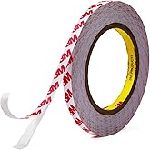 HUTIXI Double Sided Tape Thin, 0.39in x 82ft Removable Mounting Tape, Poster Picture Hanging Strips, Clear Wall Sticky for Hanging, Scrapbook Stickers, No Damage Wall Adhesive for Festival Decoration