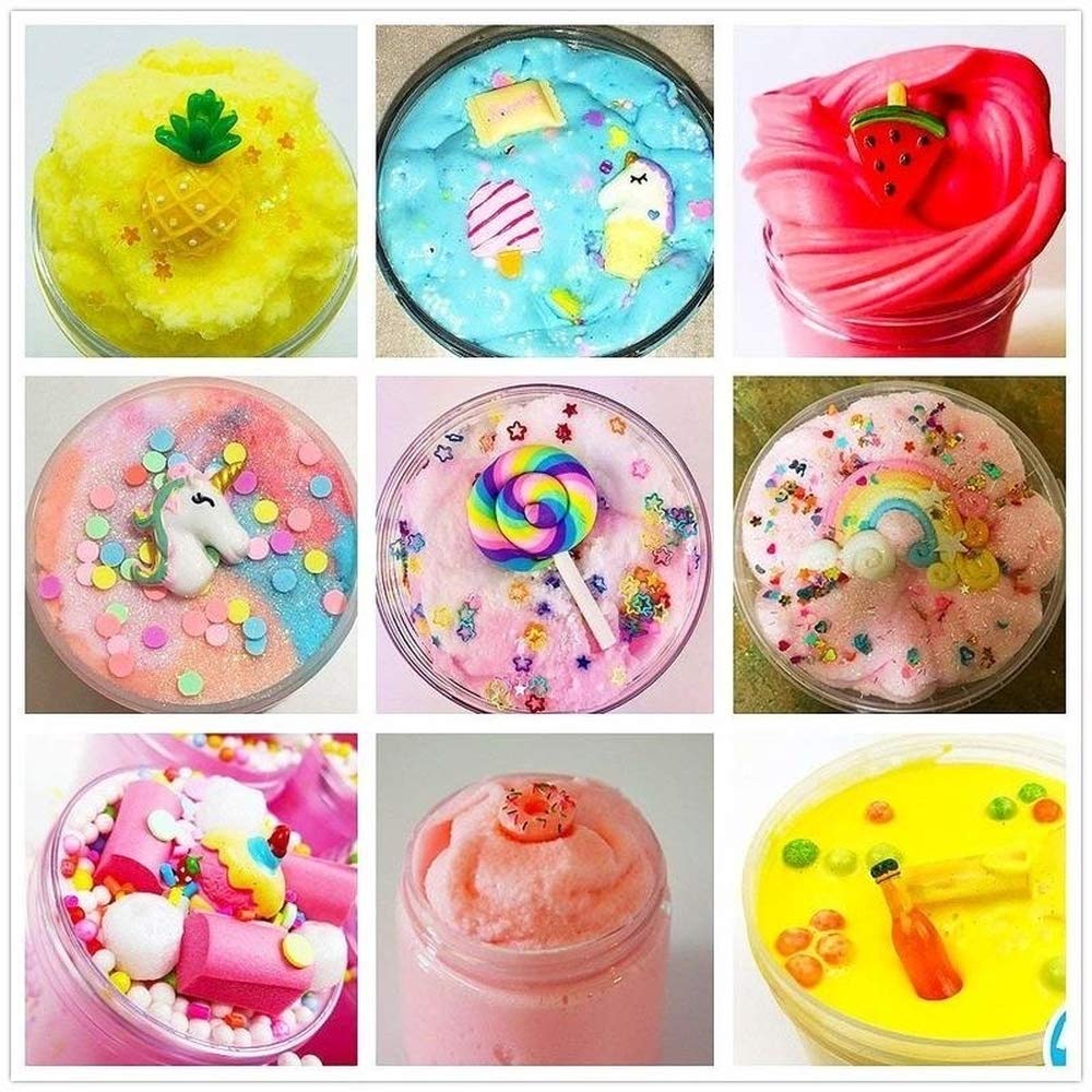 120 Pcs Slime Charms Mixed Candy Sweets Resin Flatback Slime Beads Making Supplies for DIY Scrapbooking Crafts Whith Storage Box