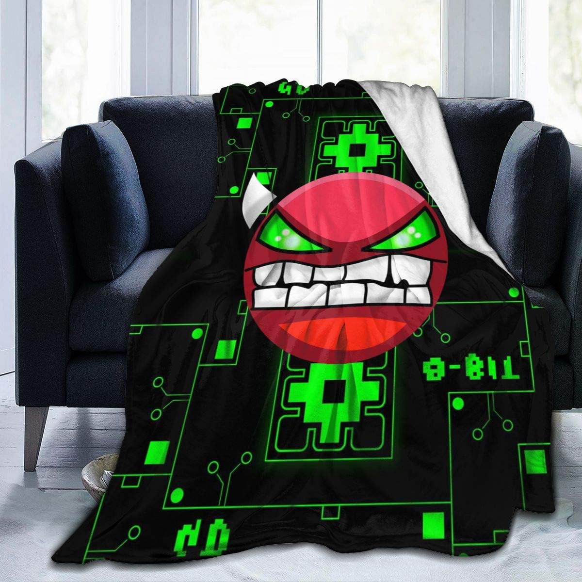 Red Demon Face Soft Micro Fleece Blanket Throw Fuzzy Lightweight Cozy Plush Bed Couch Warm Home