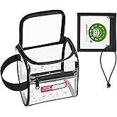 Rough Enough Clear TSA Approved Toiletry Bag Quart Size Travel Makeup Case with Zipper Compartment Small Mini Cosmetic Pouch Carry on for Women