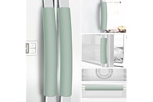 Metonsto Refrigerator Handle Covers, 5 PCS, Leather Kitchen Appliance Handle Covers Keep Your Fridge Microwave Oven Stove Dishwasher Clean, Save Your Time, Trimmable and One Size Fits All (Mint Green)