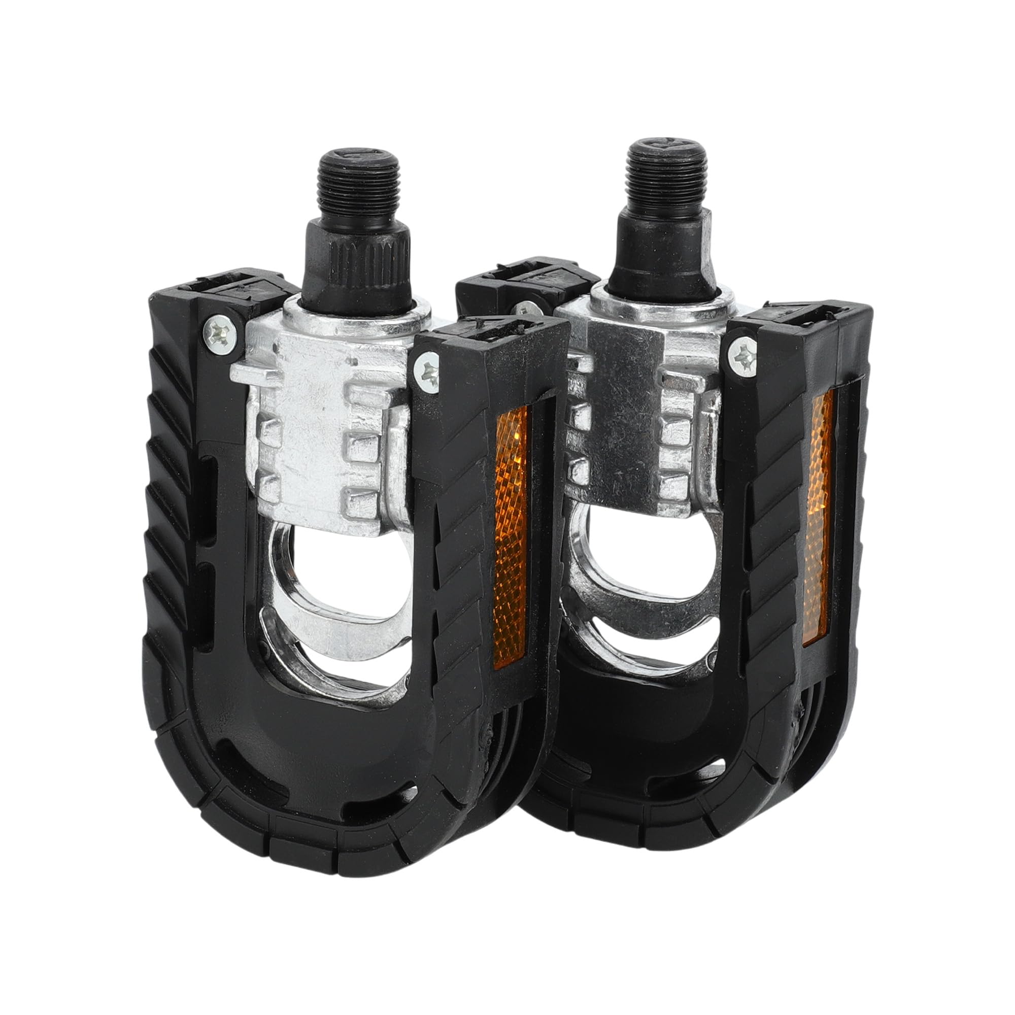 INFINAUTO Cycling Bike Pedal, 9/16" Spindle Aluminum Alloy Foldable Bicycle Pedals Black for Road Mountain BMX MTB Bike