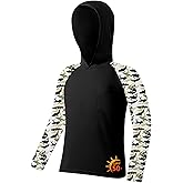 ZITY Boys Rash Guard Hooded Fishing Shirt Kids UPF 50+ Long Sleeve Sun Hoodie Youth UV Protection Beach Swim Shirts