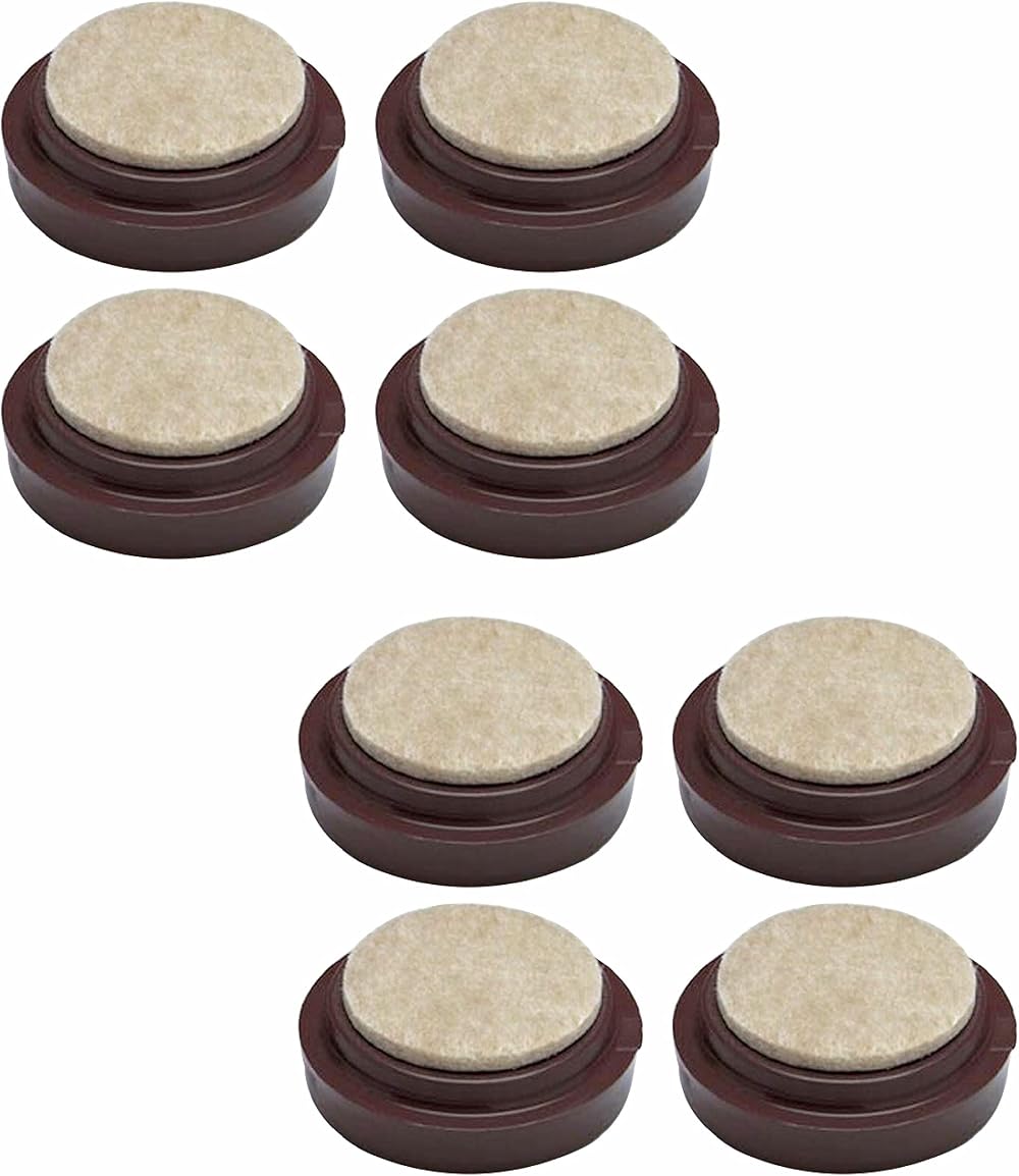 SUL Castor Cup Felt Pad Non Slip Floor Protector 50mm Glide Chair Leg Sofa Wood