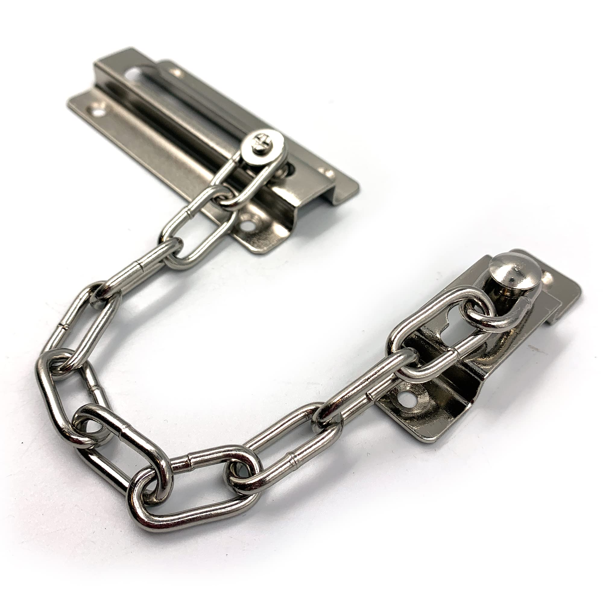 Door Chain Lock | Internal Door Restrictor/Limiter | Security Chain Lock for Front Door or UPVC Doors | 1 Piece of Chrome Plated Steel Door Safety Chain with Complete Fittings