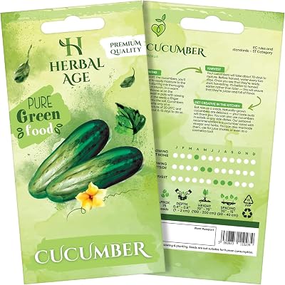 Herbal Age Grow Your Own Cucumber Seeds 75 Plants Heirloom Kit UK