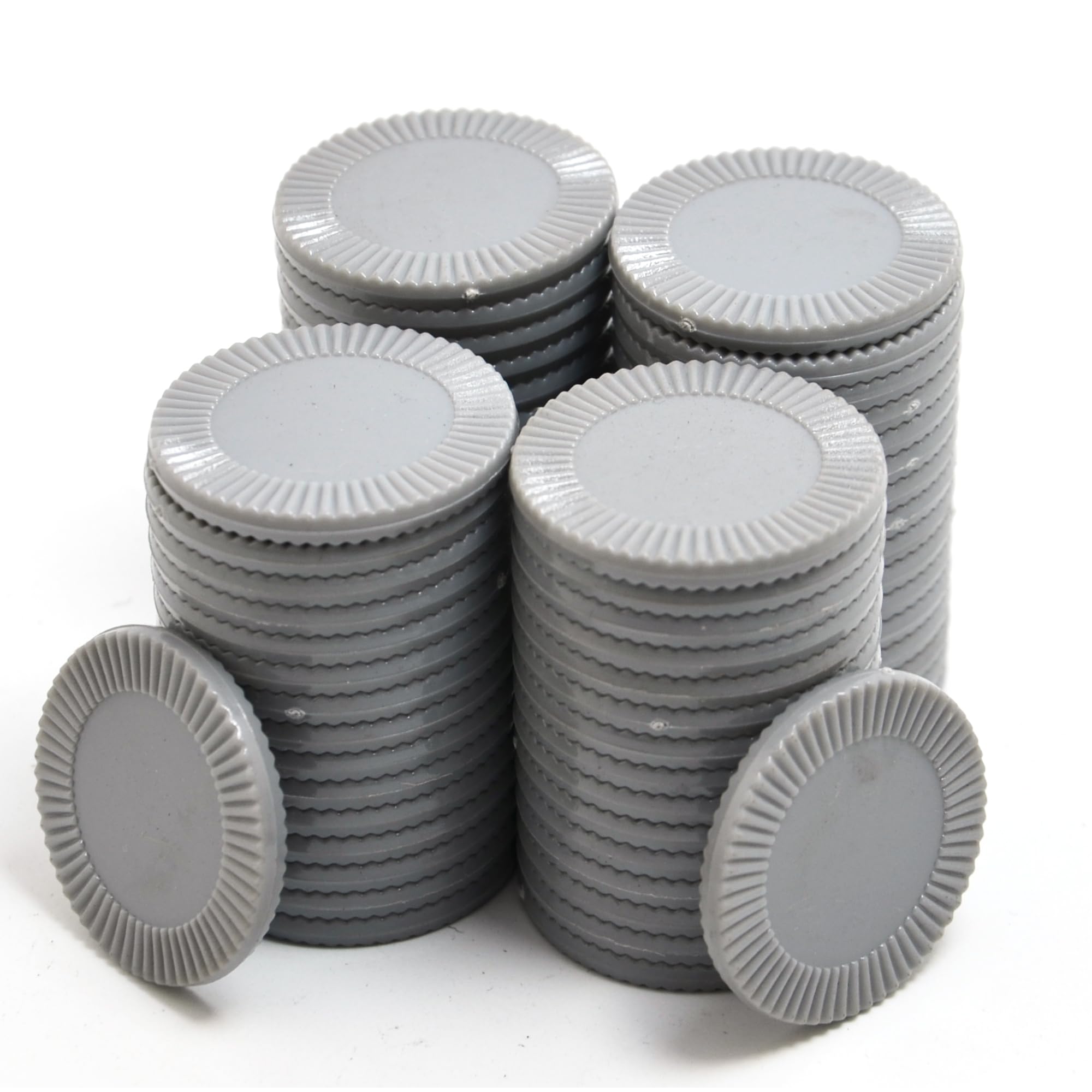 Smartdealspro 32mm Opaque Plastic Learning Counters Mini Poker Chips Games Tokens with Storage Box (Sunflower, 64pcs, Dark Grey)