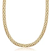 Barzel 18K Gold Plated Popcorn Necklace Mesh - Made In Brazil