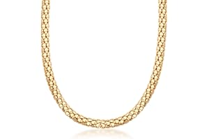 Barzel 18K Gold Plated Popcorn Necklace Mesh - Made In Brazil