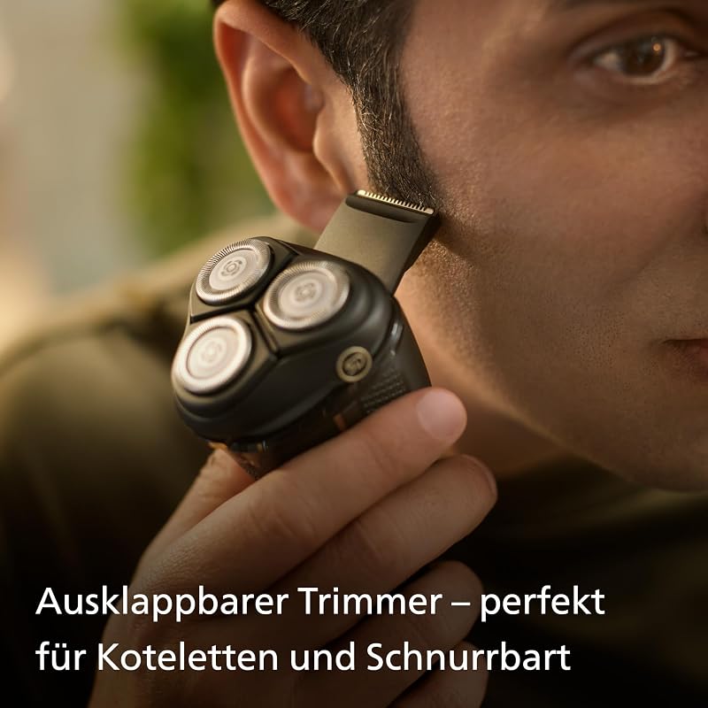 Shaver Series 3000 – Elektrischer Rasierer für Herren, Nass- und Trockenrasur, Schwarz, mit SkinProtect-Technologie, ausklappbarem Bartschneider, Ladestation und Reisetasche (Modell S3342/13)