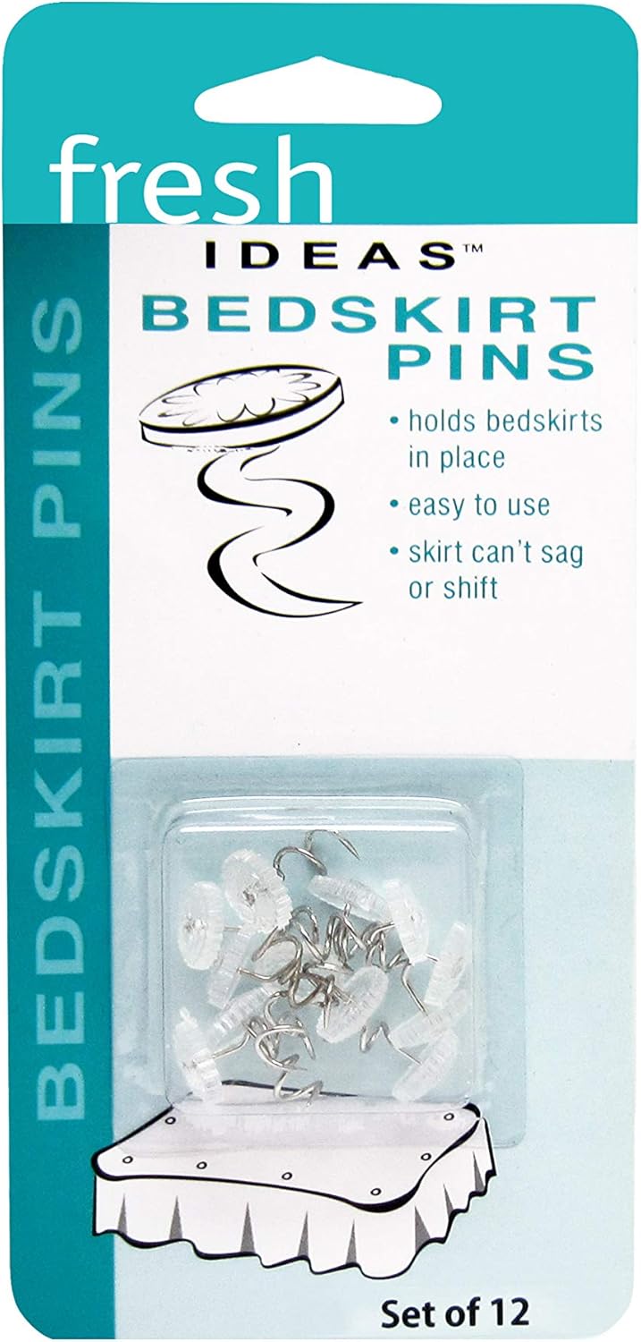 Fresh Ideas Bedskirt Pins – Push Pins Holds Bedskirt Firmly in Place without Damage, Set of 12: Home & Kitchen