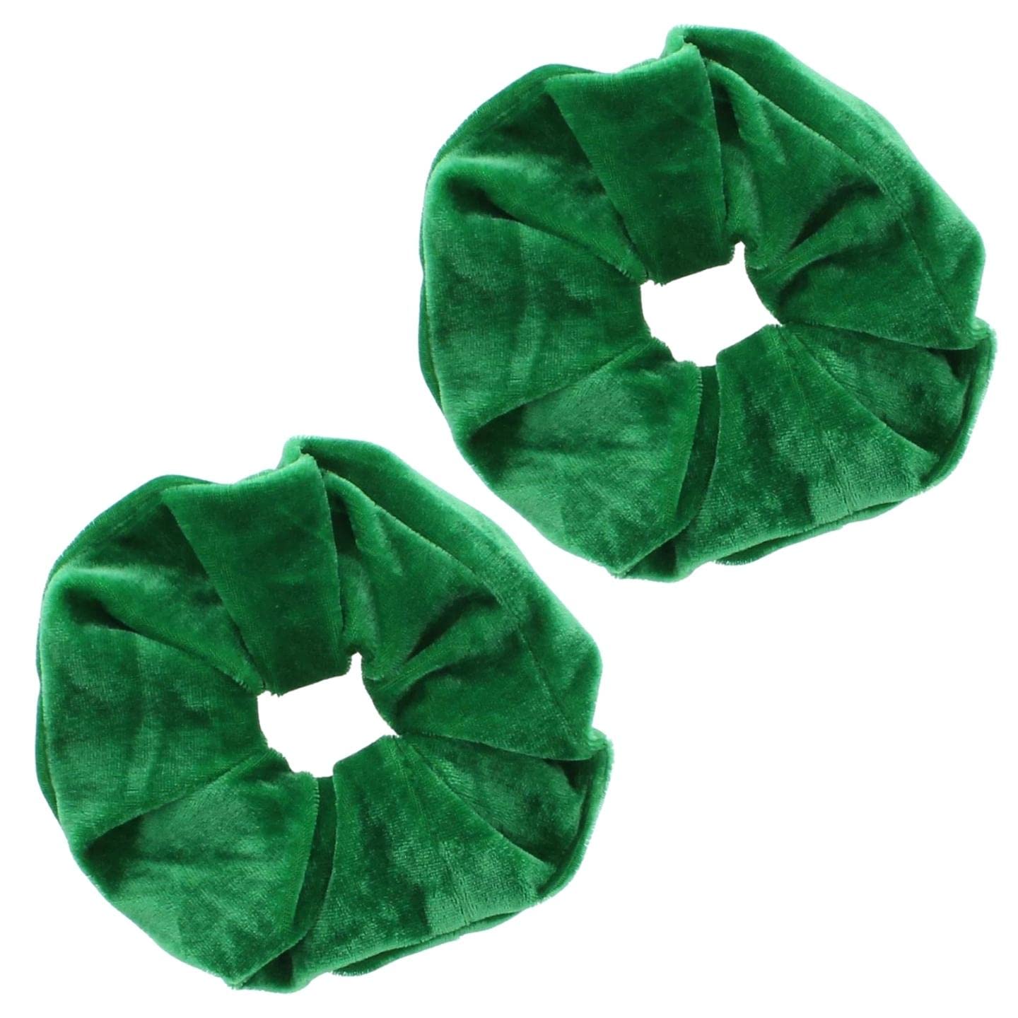Topkids Accessories - Luxury Velvet Scrunchie Scrunchies Elastic Hair Band Ponytail Holders Hair Scrunchie Hair Bobbles Hair Accessories for Women, Ladies, Girls - Pack of 2 (Emerald Green) — image 1
