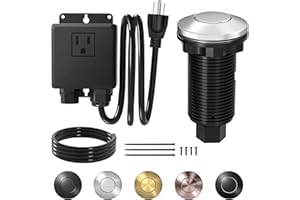 Joinfworld Garbage Disposal Button Kit, Garbage Disposal Air Switch Kit Sink Top Switch for Garbage Disposal Brushed Nickel S