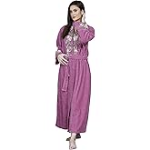 HOC Women's Vine Embroidered Shawl Collar Chenille Robe