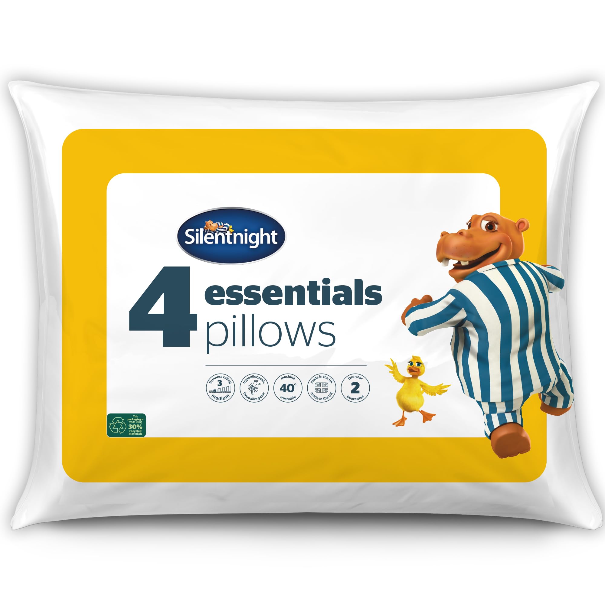 Silentnight Classic Hollowfibre Pillow - 4 Pack