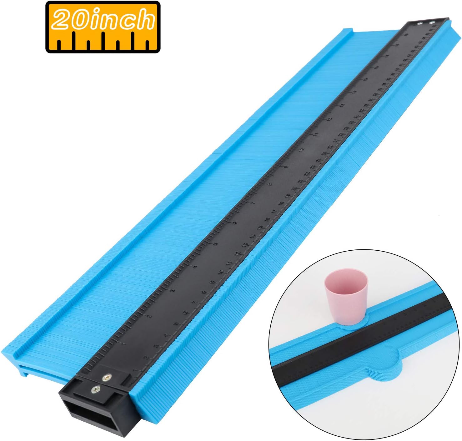 20 inch Multi-functional Contour Gauge Plastic Profile Gauge Multifunctional Shape Duplicator Edge Shaping Measure Ruler for Professional Precise Measurement