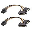 Cable Matters 2-Pack 6 Pin PCIe to Dual SATA Power Cable 4 Inches, 2X SATA to 6 Pin PCIe