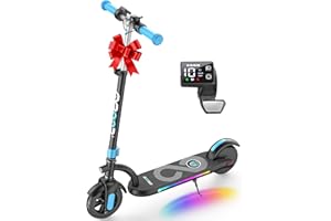 Gyroor H40 Kids Electric Scooter, 180W Motor, Up to 10 MPH, LED Display & Colorful Lights, Adjustable Height, for Boys & Girls Ages 8-12, Great Birthday Gift
