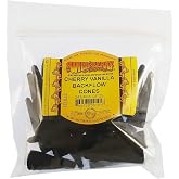 Cultural Exchange Wild Berry Cherry Vanilla Backflow Incense Cones [25 Cones Per Pack - Black]