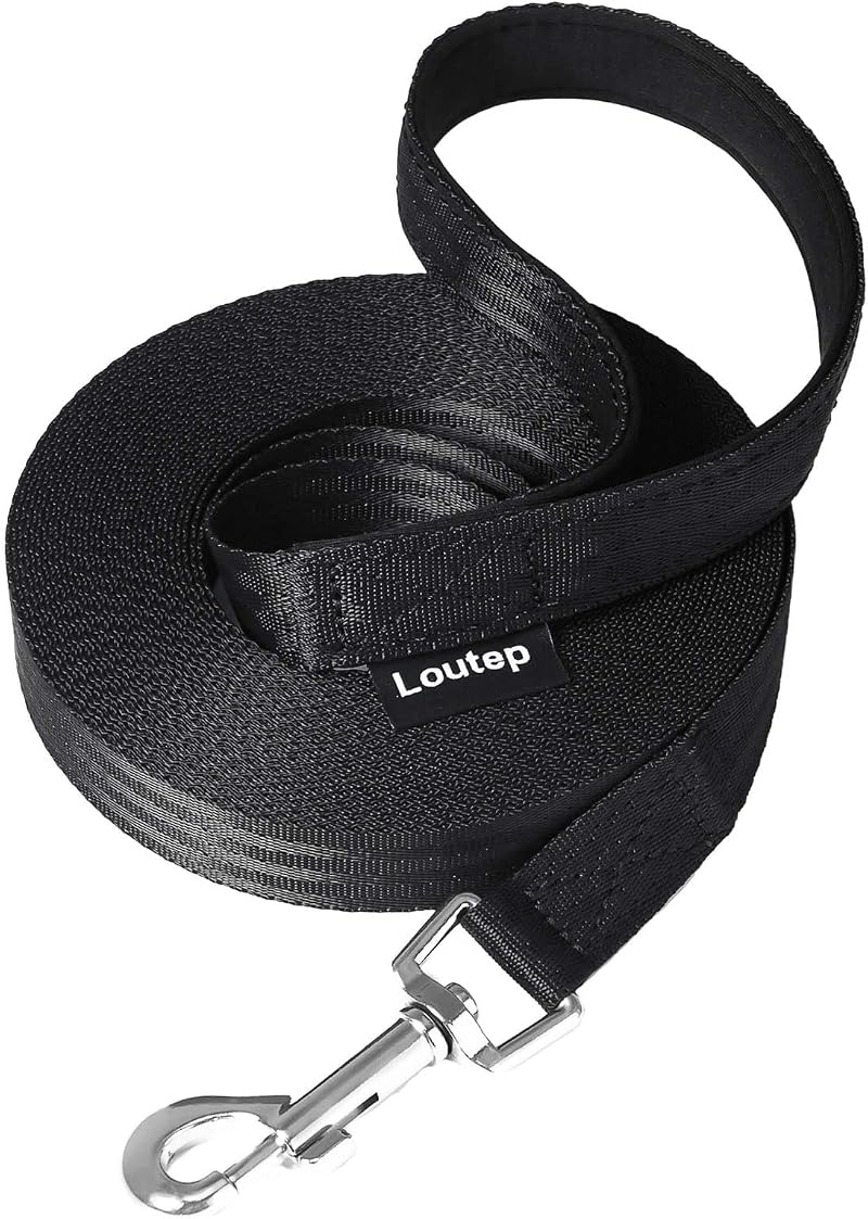 Loutep Training Lead for Dogs 3m 5m 10m 15m 20m 25m 30m Nylon Leash with Padded