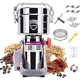 750g Grain Mill, 304 Stainless Steel Spice Grinder, 2800W High-speed Commercial Flour Mill, Superfine Flour Mill Grinder for Home, Grain Mill for Flour