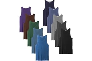 Andrew Scott Basics Boys' 10 Pack Color A-Shirt Sport Tank Top Undershirts