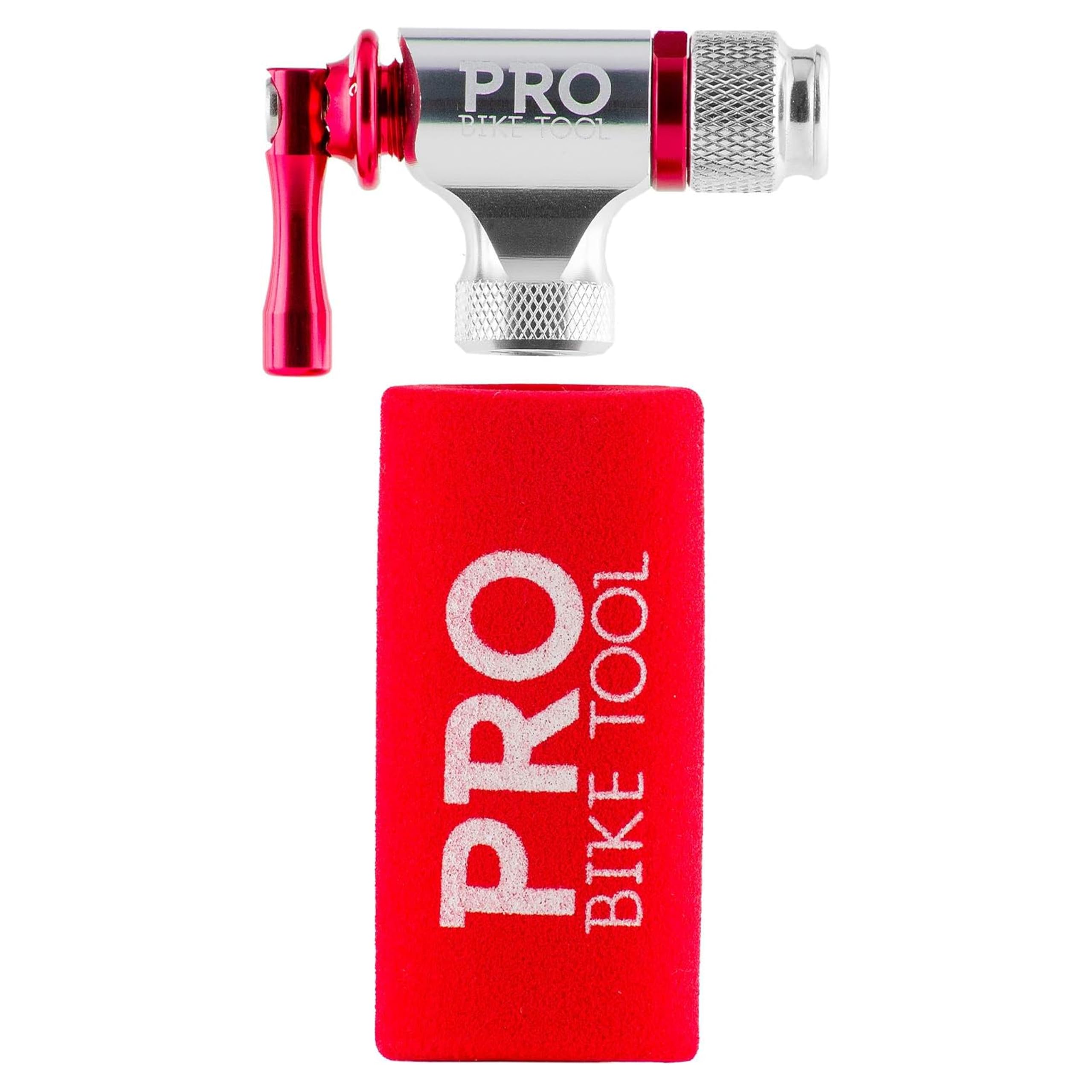 Pro Bike Tool CO2 Inflator - Quick & Easy - Presta and Schrader Valve Compatible - Bicycle Tire Pump For Road and Mountain Bikes - Insulated Sleeve - No CO2 Cartridges Included