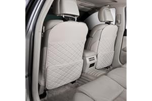 TAIKOO Seat Protective Compatible with Mercedes Benz GLC/C/E 300-350-450 2017-2023 Seat Back Kick Protectors Accessories Black 2 pcs (Grey)