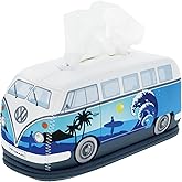 BRISA VW Collection - Volkswagen Neoprene Holder-Dispenser for Paper Tissues, Cosmetic Tissues or Napkins in T1 Bus Campervan Design (Surf/Blue)