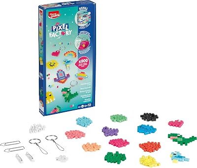 MAPED Pixel Factory, Set de Manualidades para Niñas, Crea Pulseras, Llaveros y Diseños Únicos con 800 Piezas de Colores, Kit Creativo para Jugar y Diseñar, Regalo Ideal para Niñas