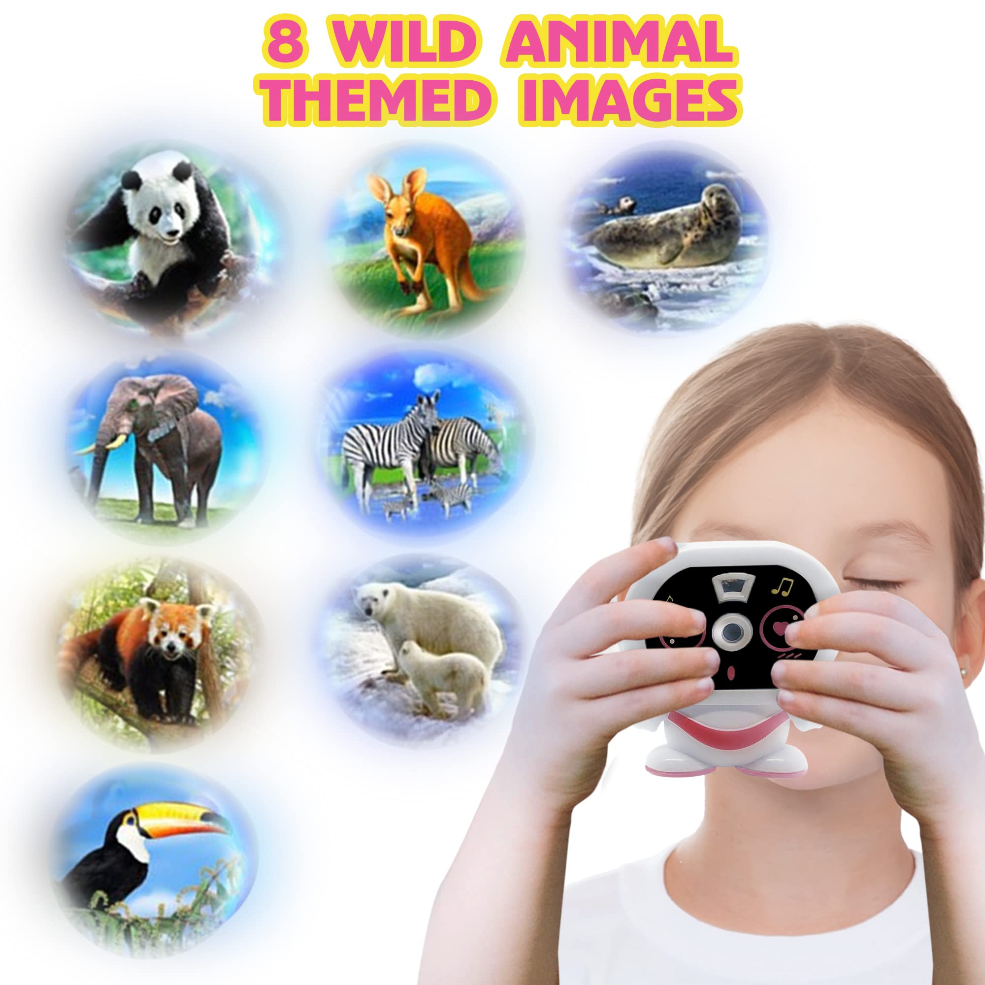ArtCreativity 2 in 1 Robot Camera Toy Viewfinder with Projector, Set of 6, Battery Operated Projector Wild Animal Slides, Safari Party Favors, Robot Party Supplies, & Wild One Party Favors for Kids