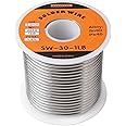 TOWOT 60/40 Solder for Stained Glass, 1 lb Spool, 3mm Dia, No Flux Solder Wire Stained Glass Supplies
