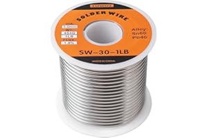 TOWOT 60/40 Solder for Stained Glass, 1 lb Spool, 3mm Dia, No Flux Solder Wire Stained Glass Supplies