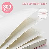 EMSHOI A5 Notebook Lined 300 Pages 150 Sheets 100gsm Pink Hardcover view 3