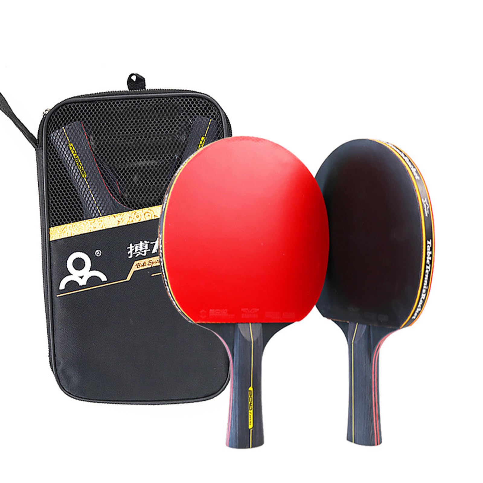 6 Star Ping Pong Paddles, 7-Ply Blade, Premium Rubber, Advanced Training Table Tennis Rackets/Bats with Carry Case