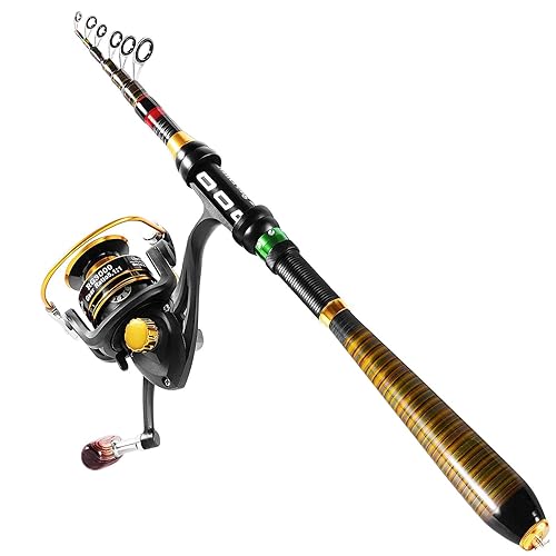 pole portable telescopic fishing youth fishing pole combo Milerong Fishing Rod and Reel Combos, Carbon Fiber Telescopic