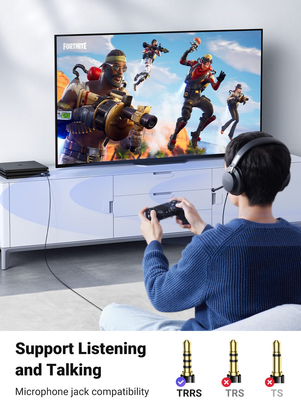 UGREEN USB to Audio Jack USB External Sound Card 3.5mm Audio Adapter 2 in 1 USB A to Aux TRRS Headphone Adapter Microphone Stereo Jack Aluminum Compatible with PS5 PC Windows Mac Linux Laptop Desktop