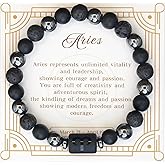 CNYTPE Zodiac Sign Bracelet for Men & Women – Matte Lava Hematite Stone Beads, 12 Constellation Lucky Charm Jewelry for Positive Energy & Protection Against Bad Luck