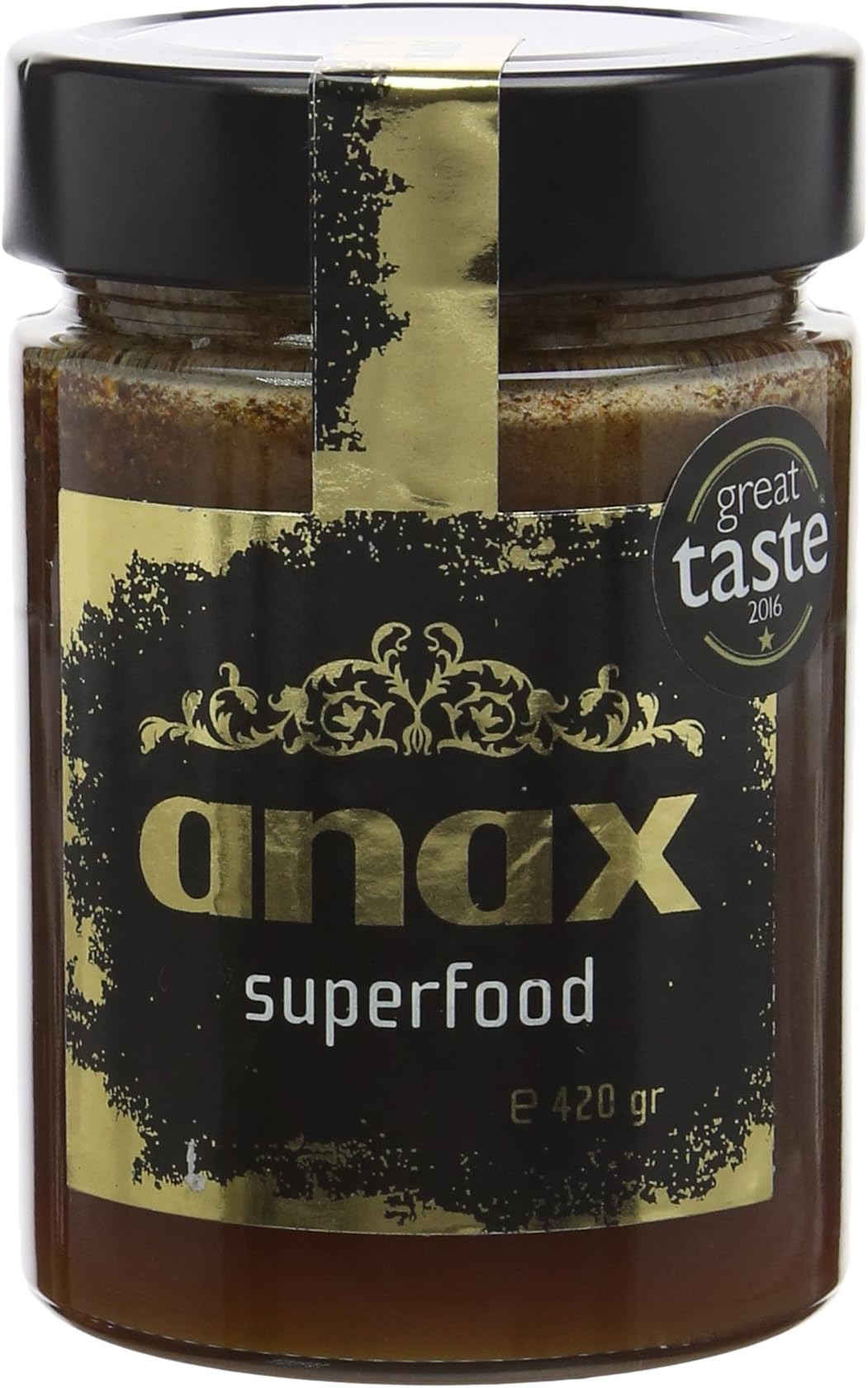ANAX Superfood Original Patented Unpasteurized Raw Greek Honey Spread with Superfoods, 420 g